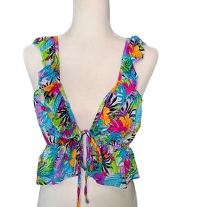 NWT Iky & Me Floral Crop Top Tank Top Size Medium